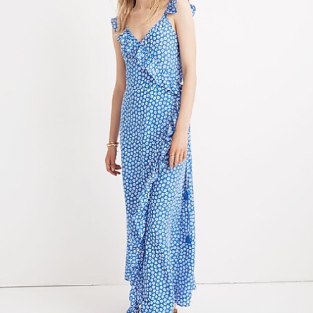 Madewell Ruffled Wrap Maxi Dress in Mini Daisy